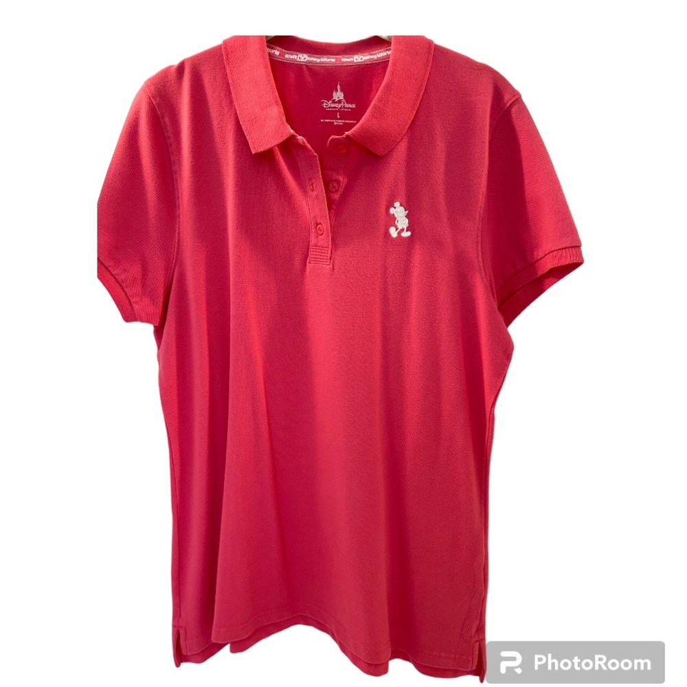 Vintage Disney World Ladies Embroidered Polo - Salmon